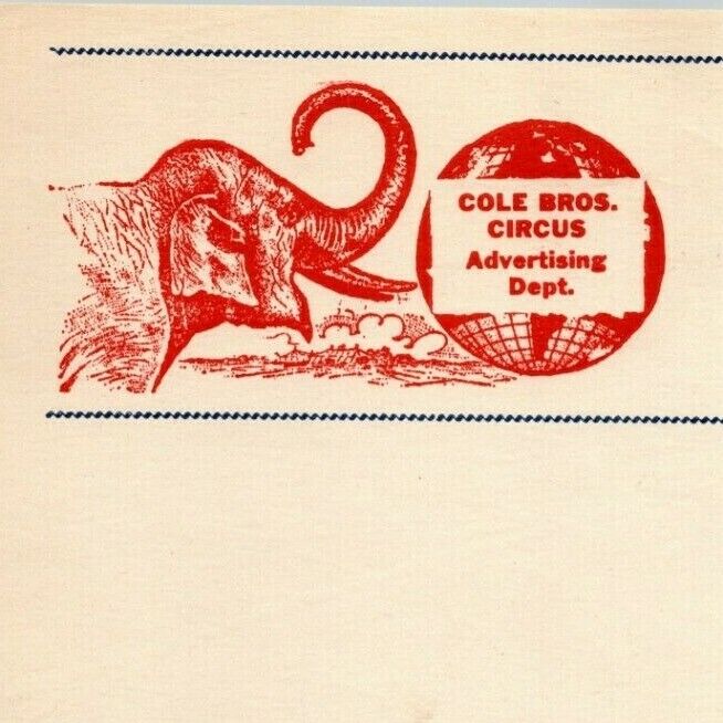 Vintage c1940\'s Cole Bros. Circus Letterhead Jack S. Smith Dayton Ohio +2 Others
