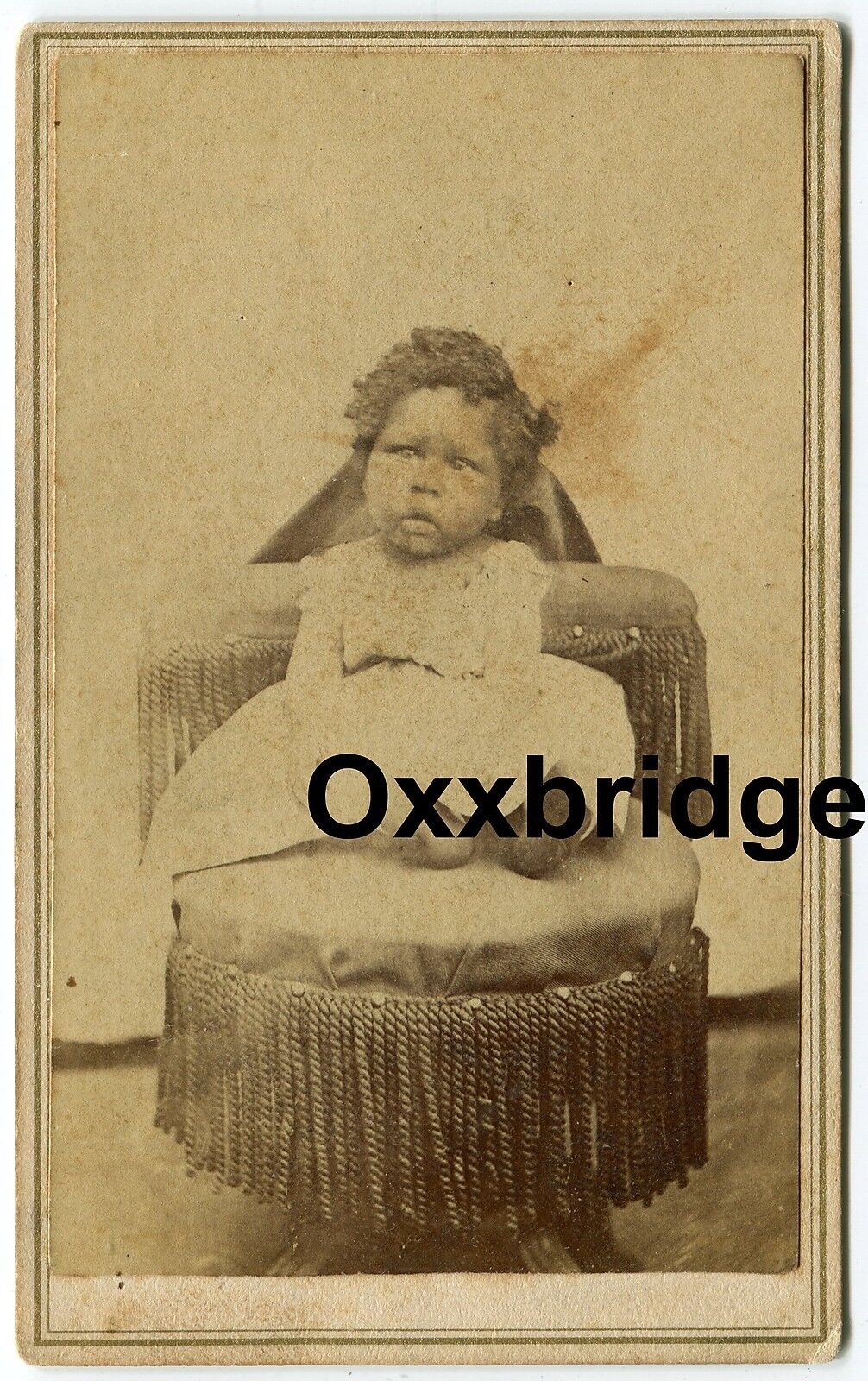 African American Child CDV 1860 Civil War Era Black Baby Infant Toddler