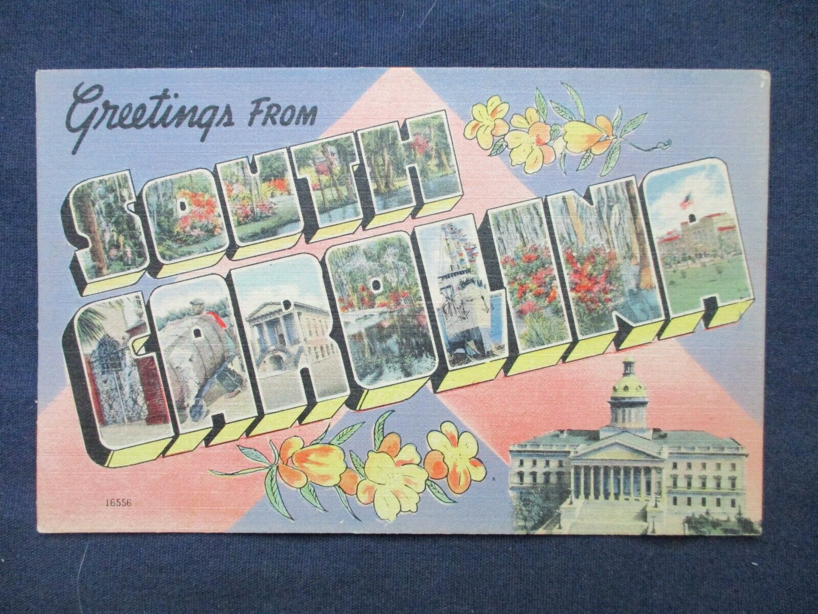 ca1950 South Carolina Large Letter Greeting Postcard