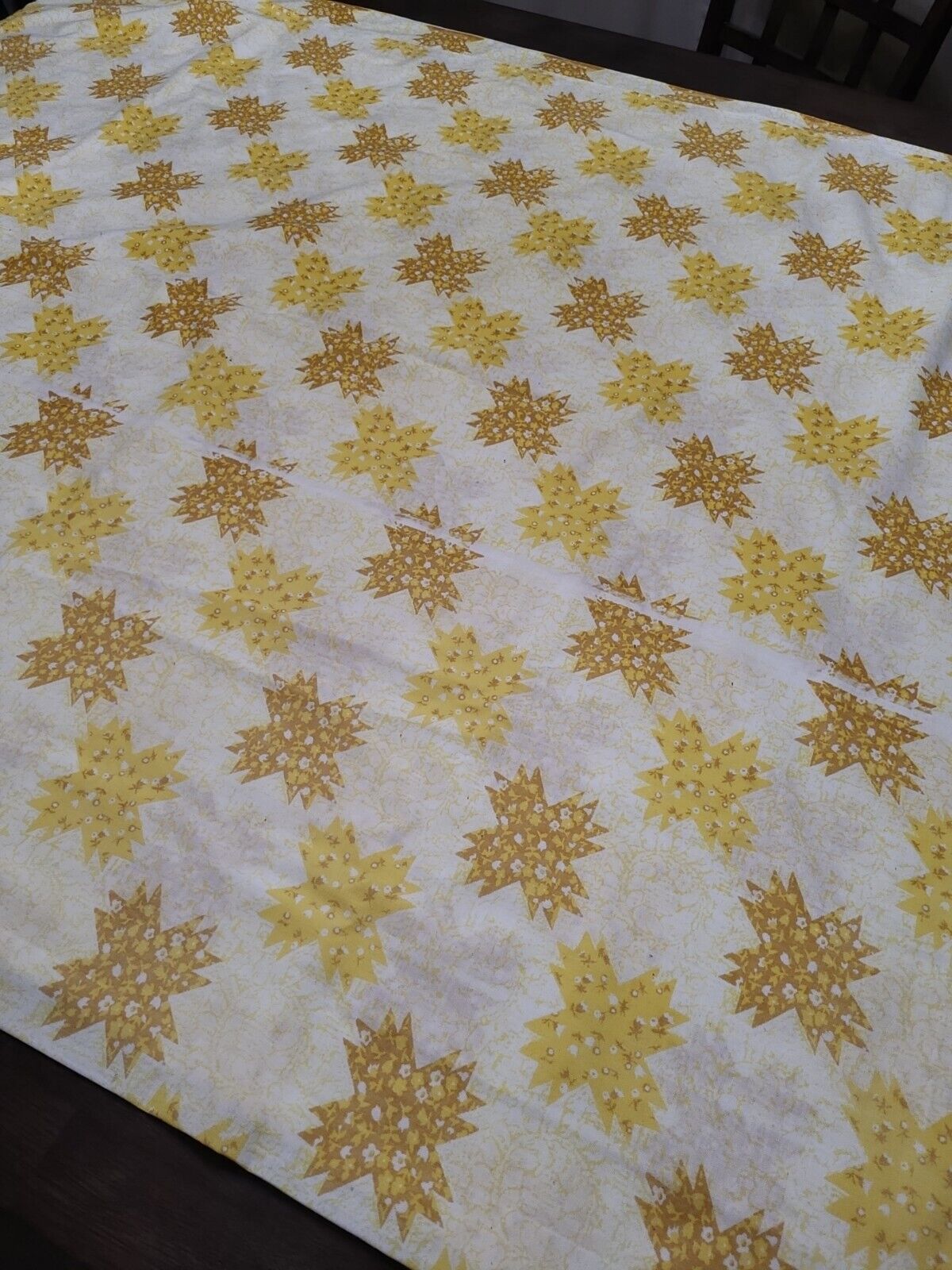 Vintage Calico Patchwork Flat Bed Sheet Cutter 86x96\