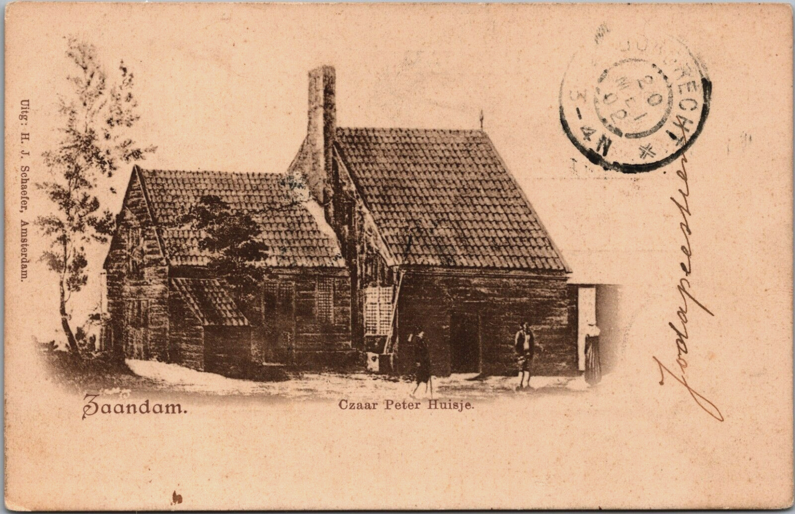 Netherlands Zaandam Czaar Peter Huisje Vintage Postcard B150