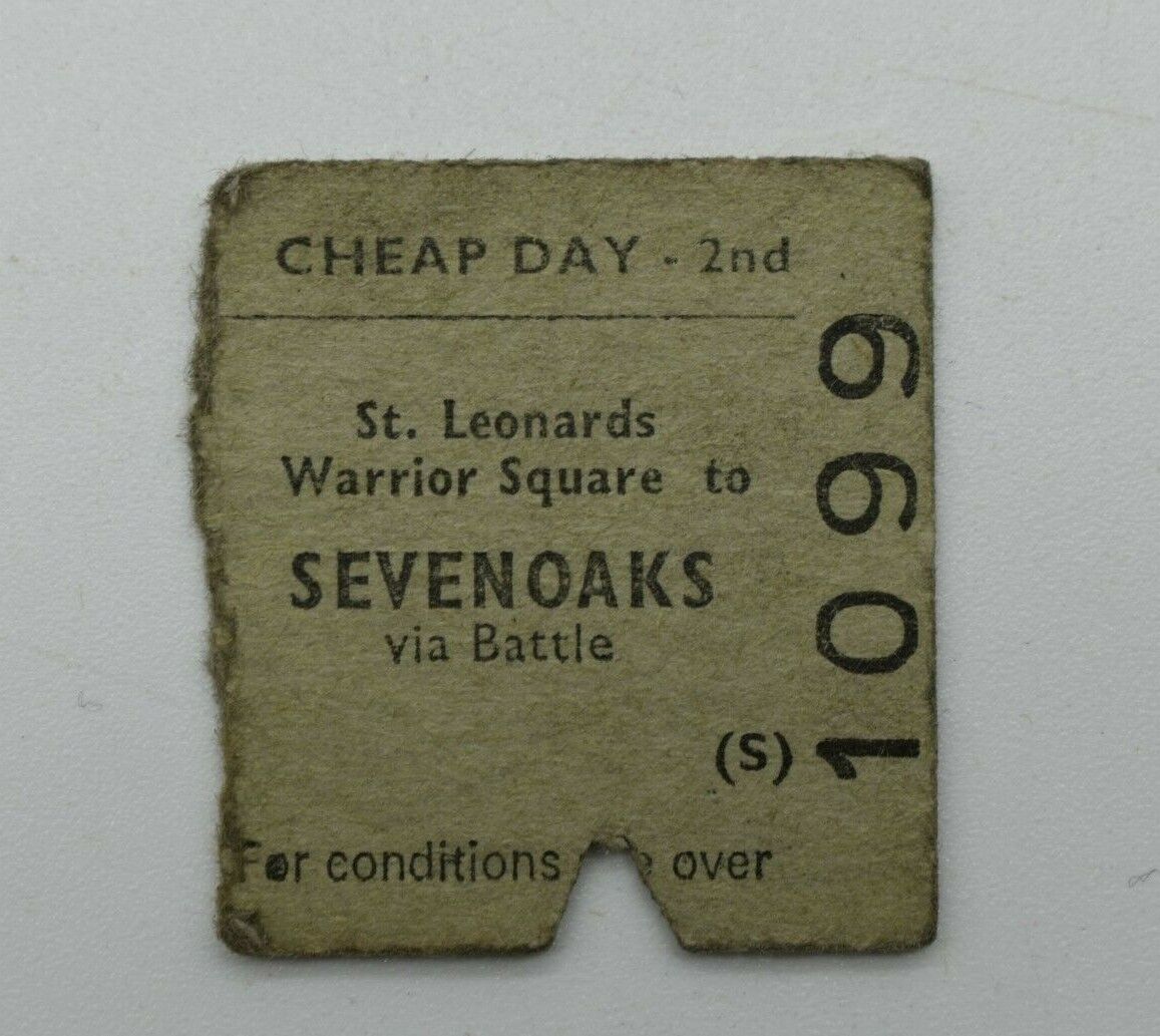 Railway Ticket St Leonards Warrior Square to Sevenoaks 2nd cheap day BRB #1099