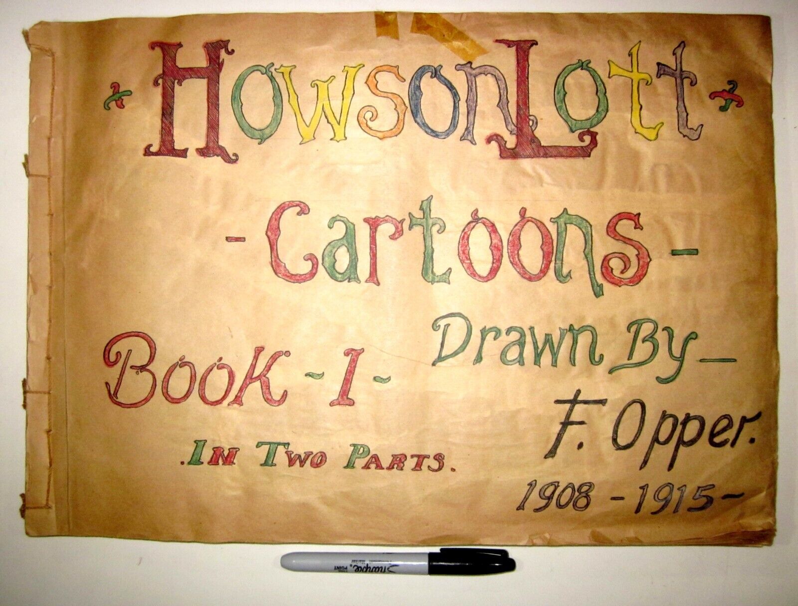 70 page Bound Howson Lott Color Comics 1908 - 1915 F. Opper Comic Book Homemade?