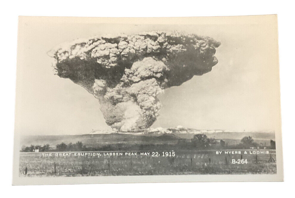 RPPC Lassen Peak CA 1915 Eruption Myers Loomis c1930-1940s photo postcard IP12