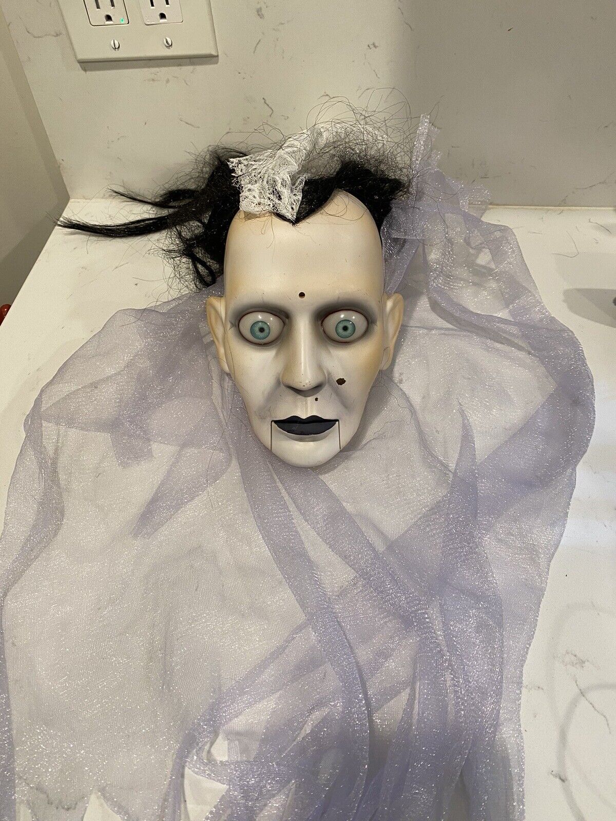 Halloween Prop Gemmy Donna The Dead Head Working Condition ￼Vintages