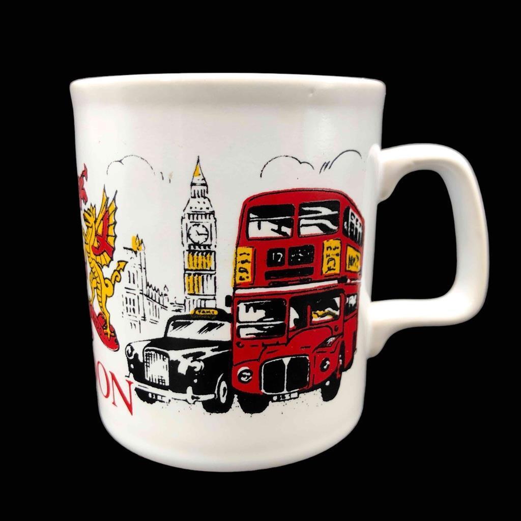 Vintage Staffordshire Kiln Craft Sights of London Mug Double-Decker Bus England