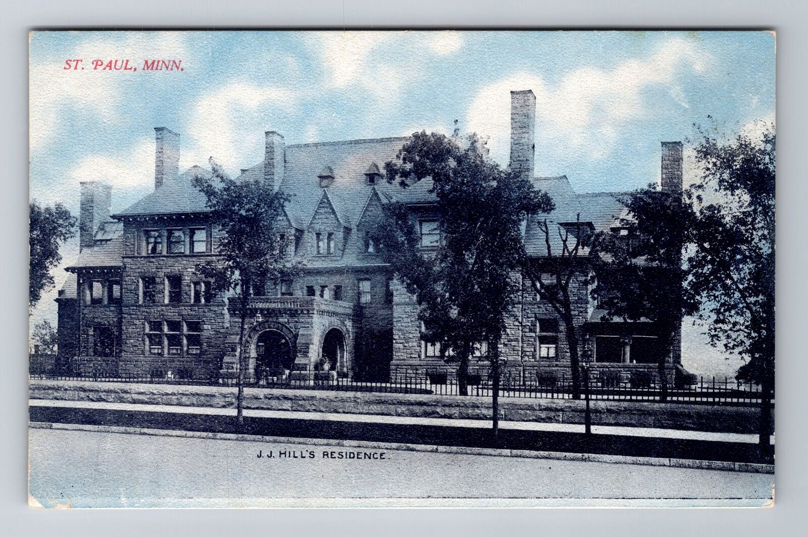 St Paul MN-Minnesota, J J Hill\'s Residence, Antique, Vintage Postcard