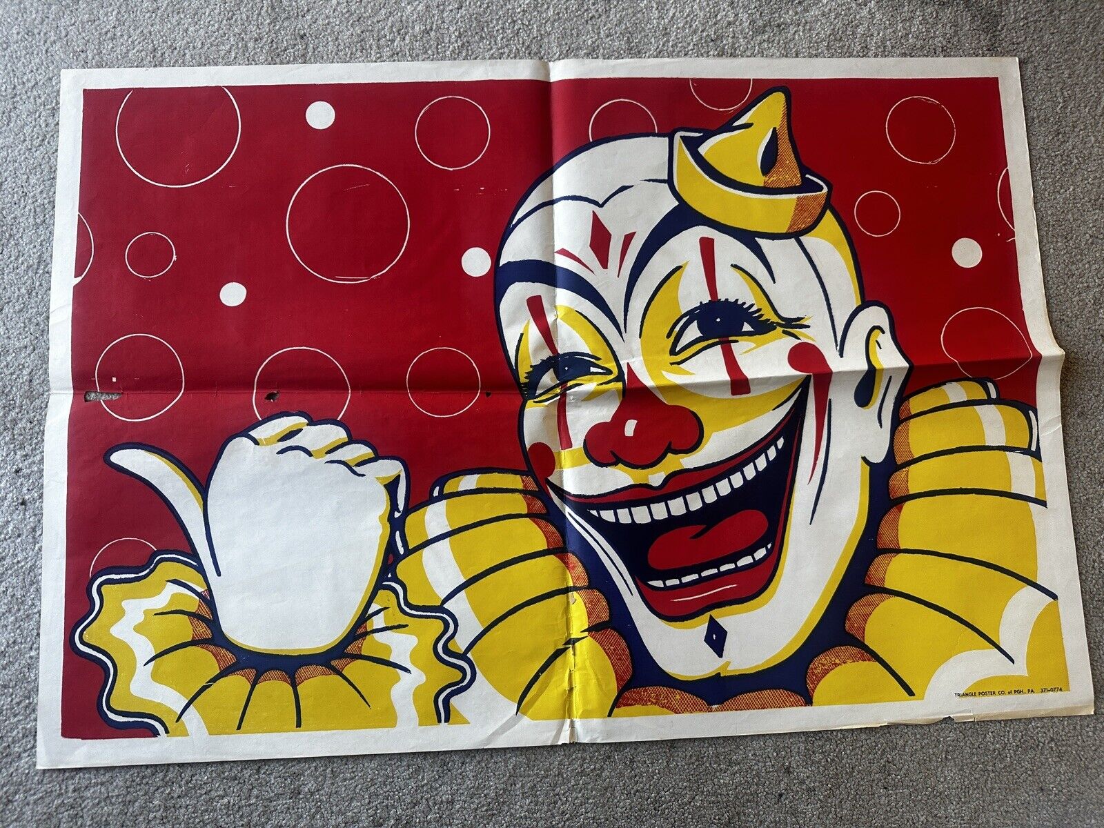 AMAZING Large Vintage Circus Clown One Sheet Poster Barnum 28x40.75”