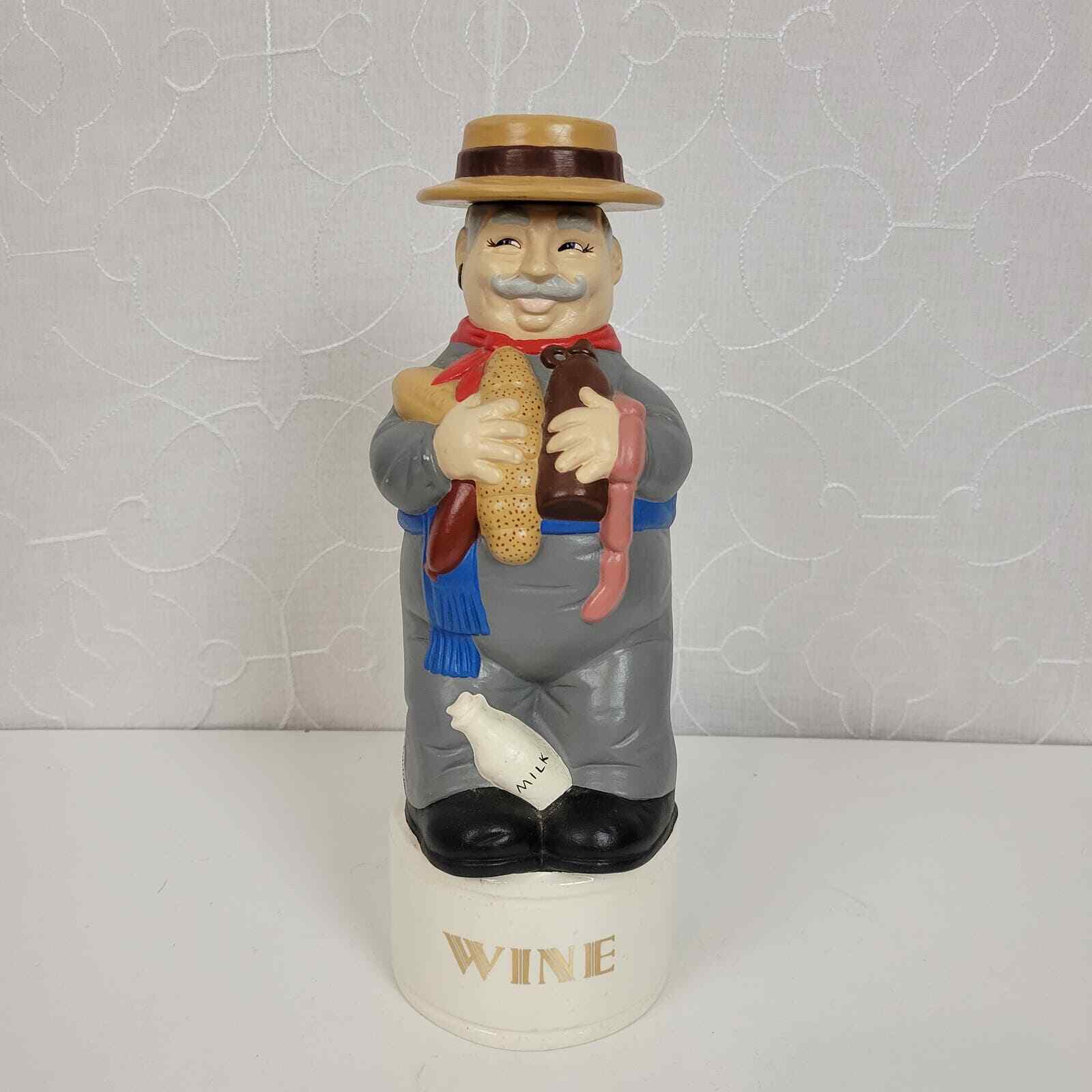 Vintage Hand Painted Alberta\'s Ceramic Italian Man Wine Liquor Decanter 12\