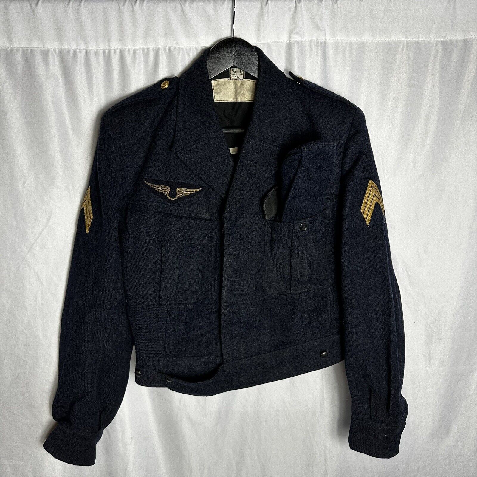French Air Force Flying Blouse Jacket W/ Cap Dated 1949 Korean Indochina War