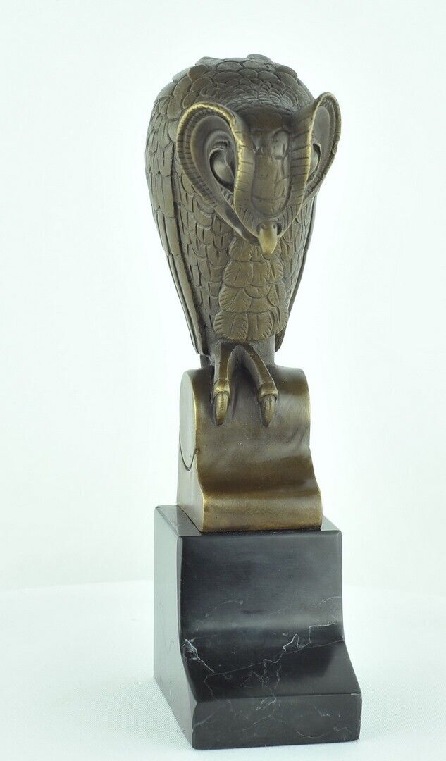 Art Deco Style Statue Sculpture Owl Owl Bird Wildlife Art Nouveau Style Bronze S