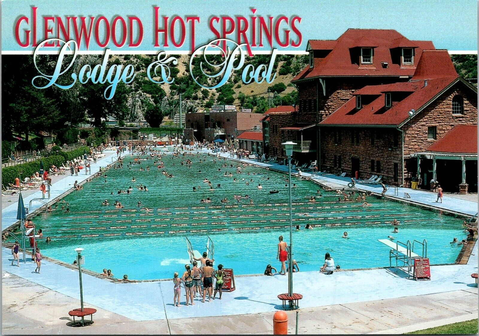 Glenwood, Colorado, Glenwood Hot Springs Lodge & Pool Postcard & Swimming Pool