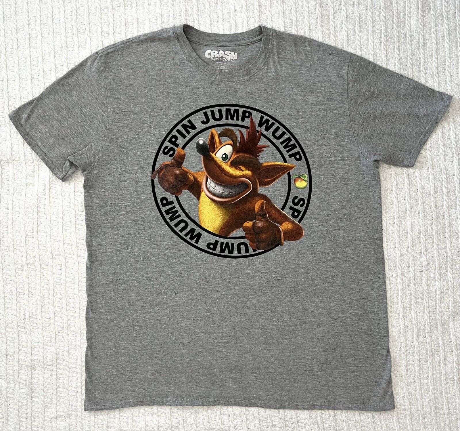 Crash Bandicoot “Spin Jump Wump”  T-shirt Size XL 22.5” X 28”