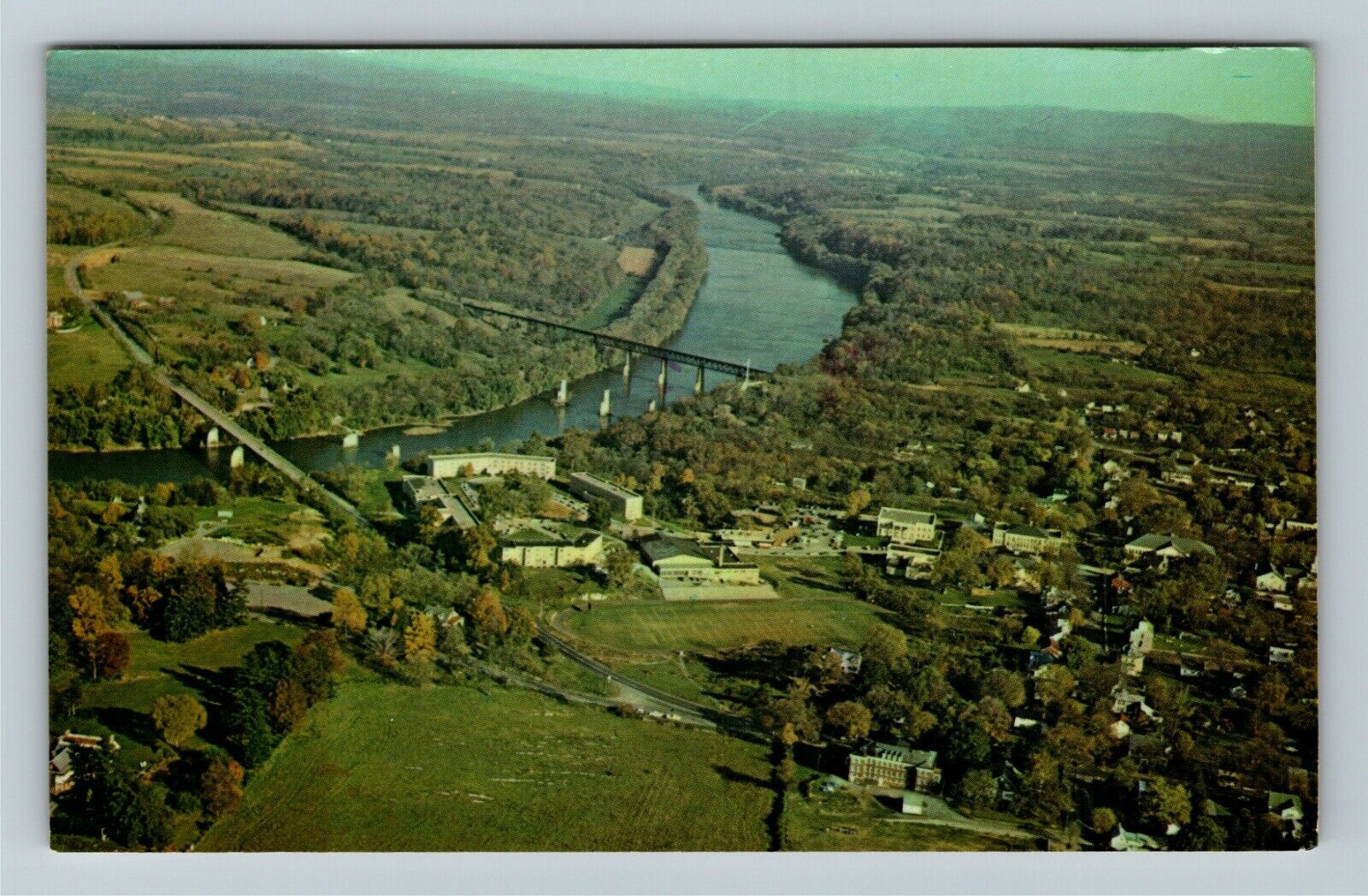 Shepherdstown WV-West Virginia, Aerial View, Shepherd College Vintage Postcard