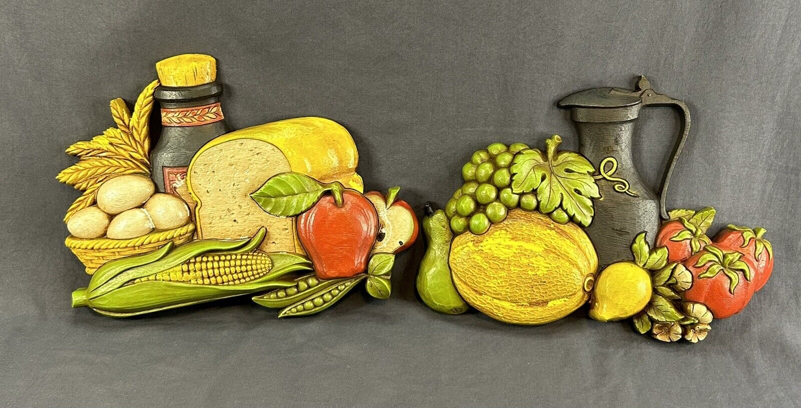 Syroco wall plaques vintage fruit vegetables kitchen gift decor retro avocado 
