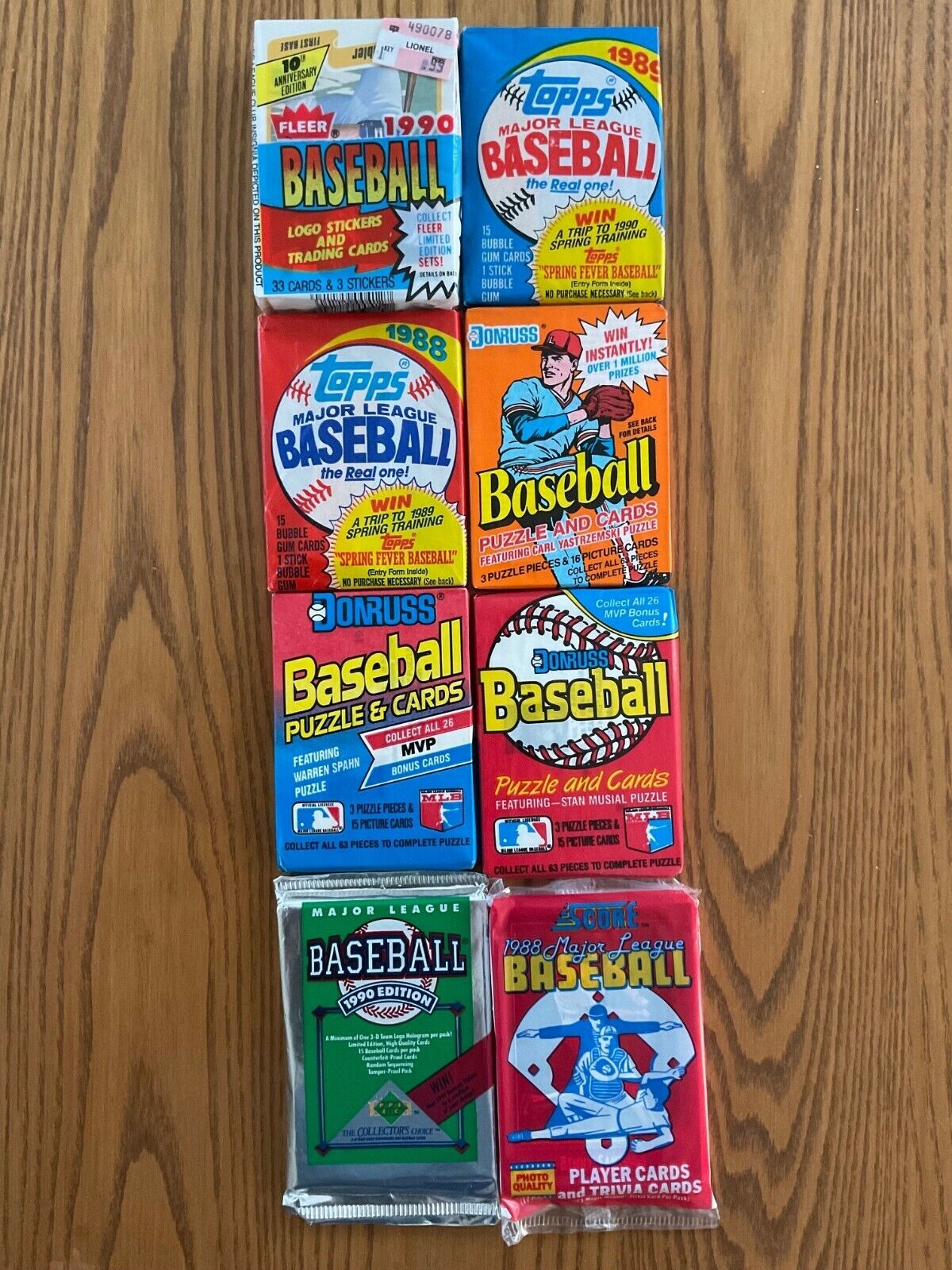 HUGE LOT OF 285 OLD UNOPENED BASEBALL CARDS IN PACKS 1990 AND EARLIER