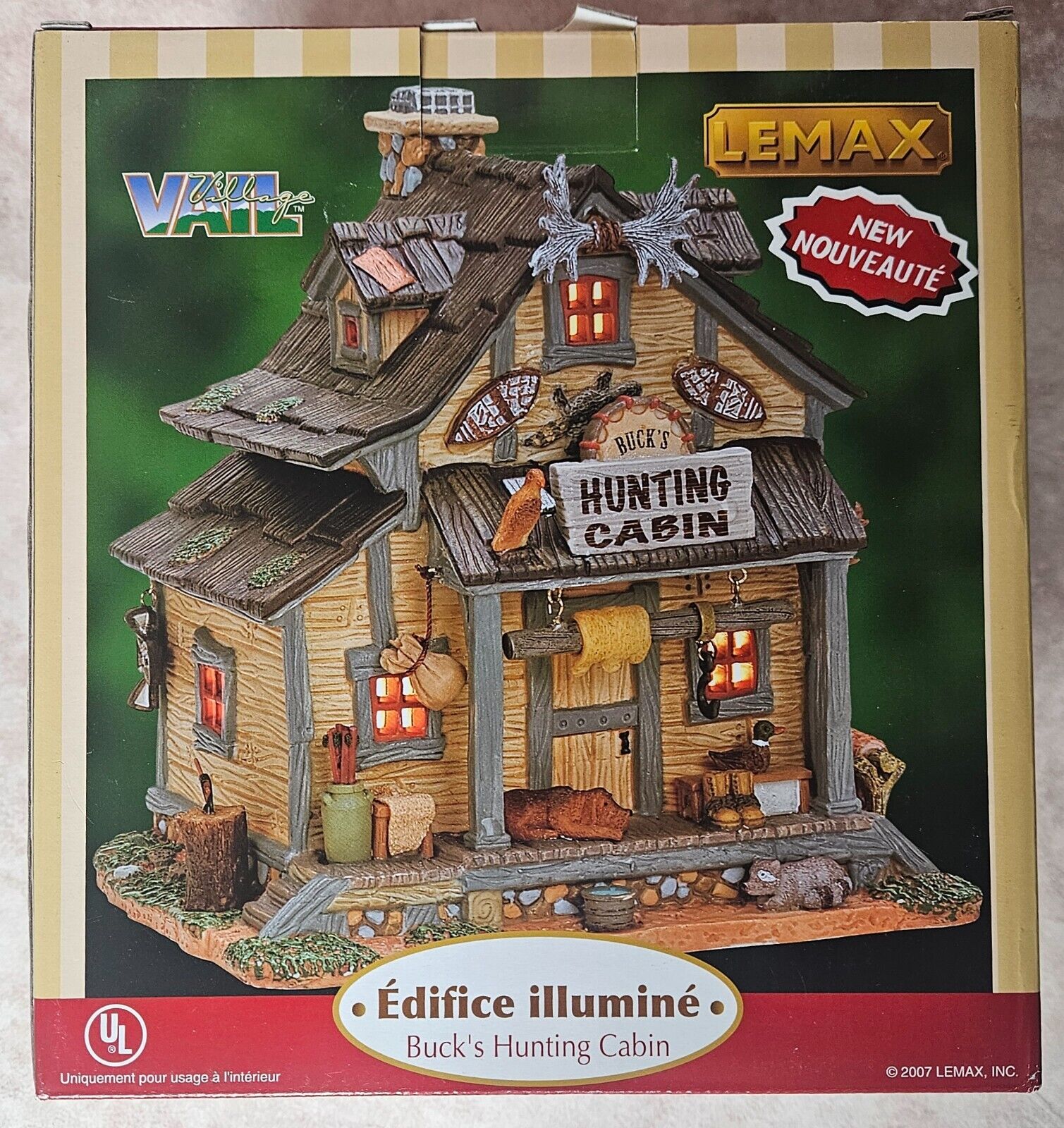 Buck’s Hunting Cabin Lemax Vail Village Collection 2007 Lighted Building 75529