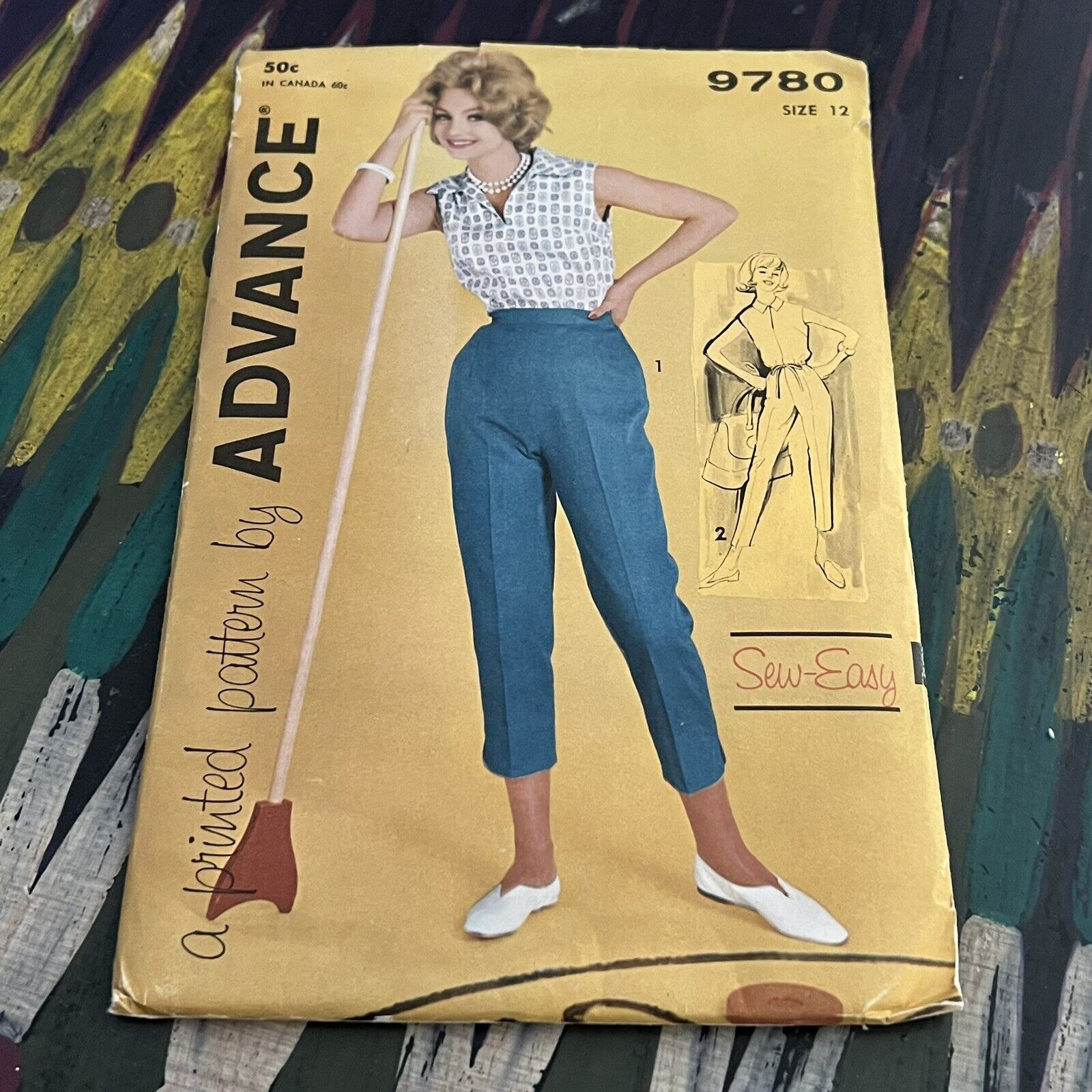 Vintage 1960s Advance 9780 Sports Separates Top + Pants Sewing Pattern 12 UNCUT