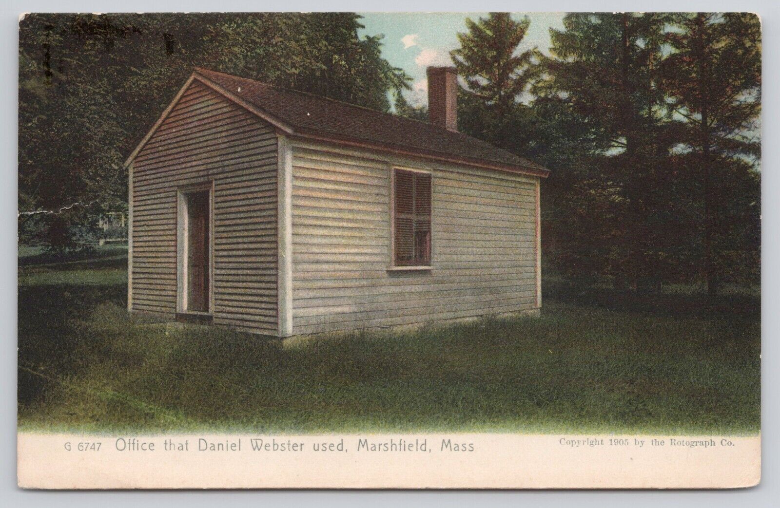 Marshfield Mass MA - Office that Daniel Webster Used Rotograph Antique Postcard