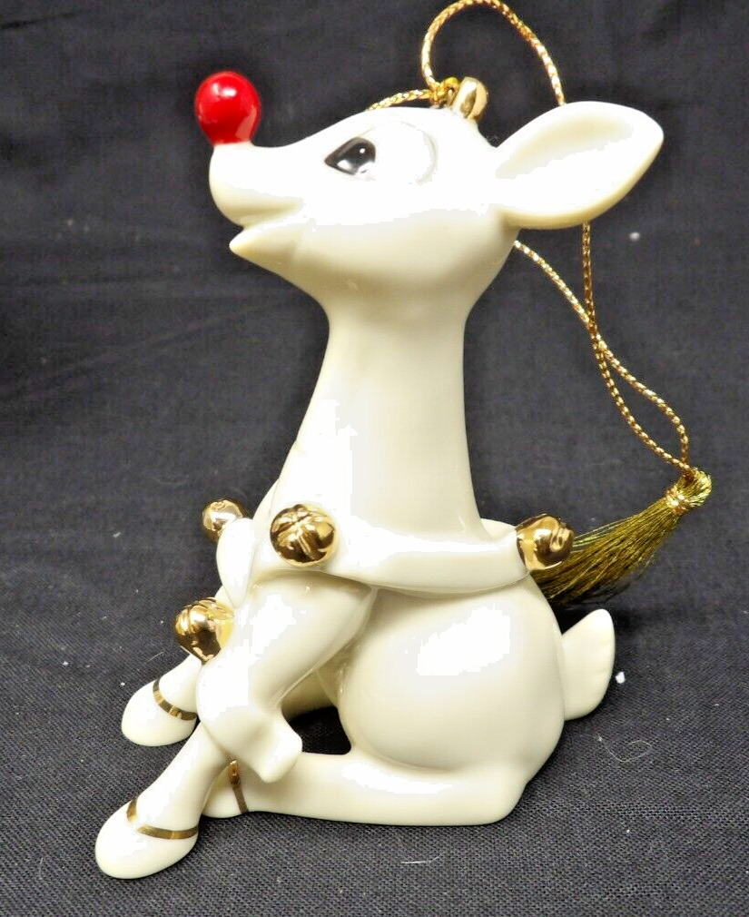 MIB Lenox + The Rudolph Co. Rudolph Red Nose Reindeer Christmas Ornament 3 3/4\