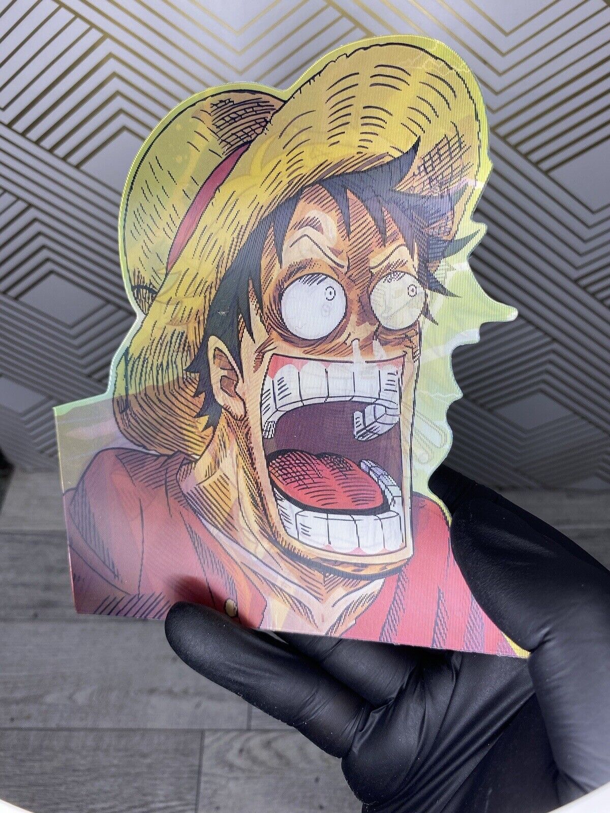One Piece Luffy Zoro Sanji 3D Lenticular Motion Car Sticker Decal Peeker