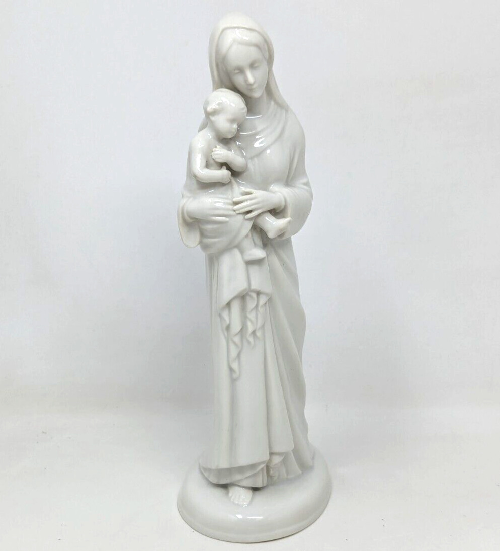 VTG Metzler & Ortloff Madonna & Child Mary Jesus Porcelain Statue Figurine PB23