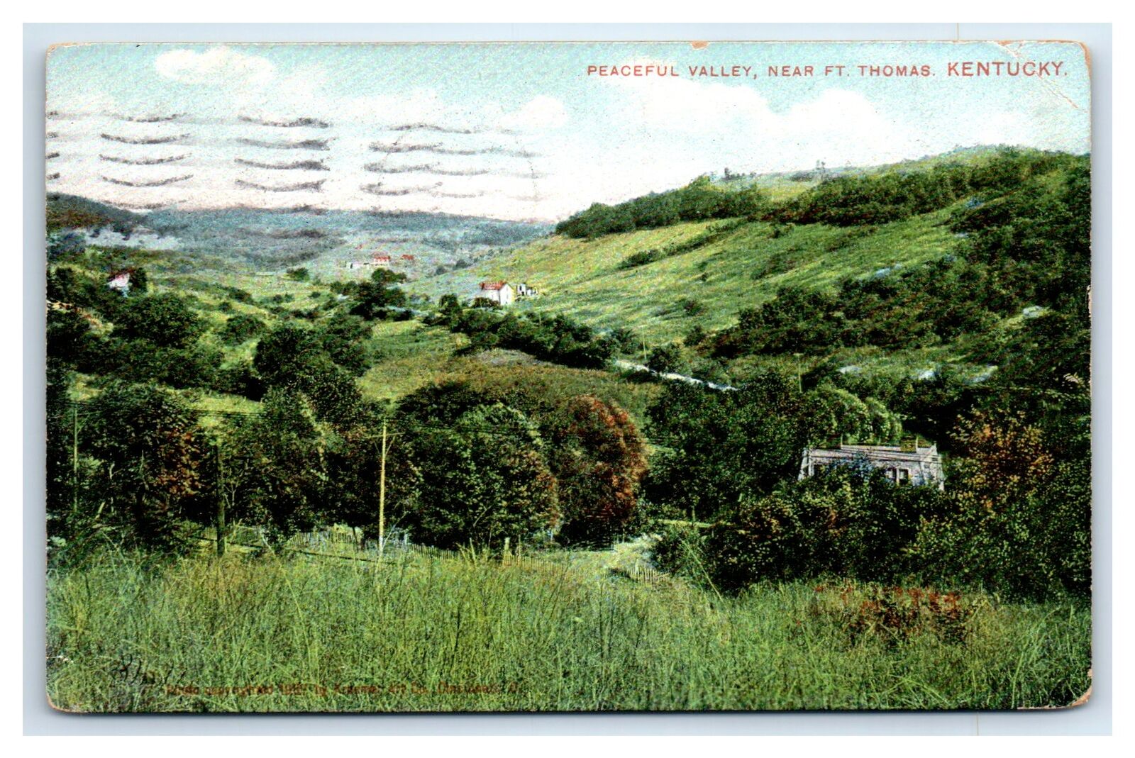 1911 Ft Thomas, KY Postcard-  PEACEFUL VALLEY NEAR FT THOMAS