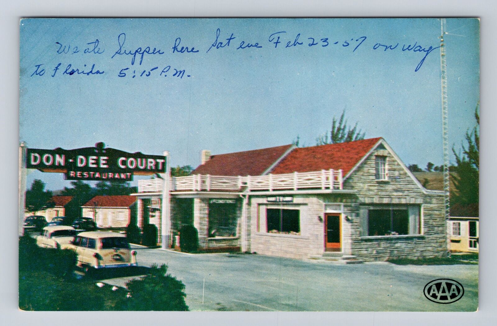 New Market VA-Virginia, Don Dee Court & Restaurant, Antique Vintage Postcard