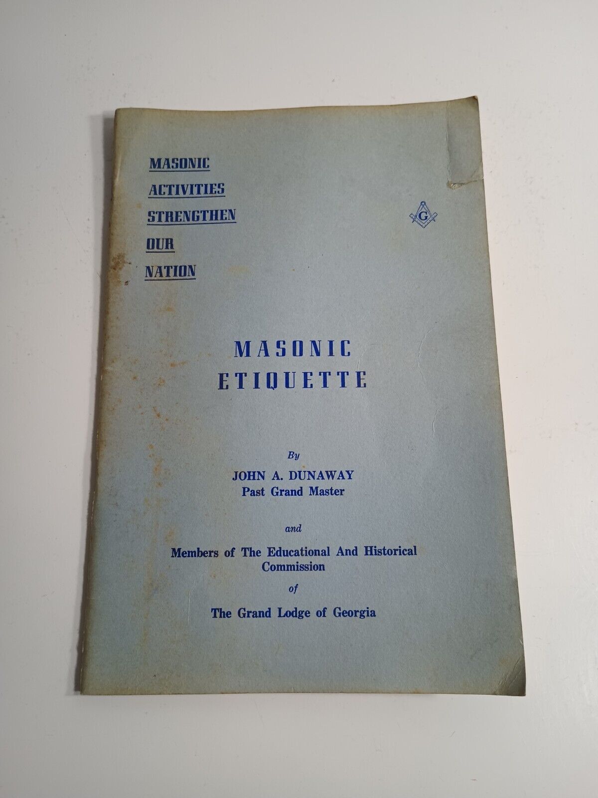 Masonic Etiquette By John A Dunaway Booklet F. & A.M.