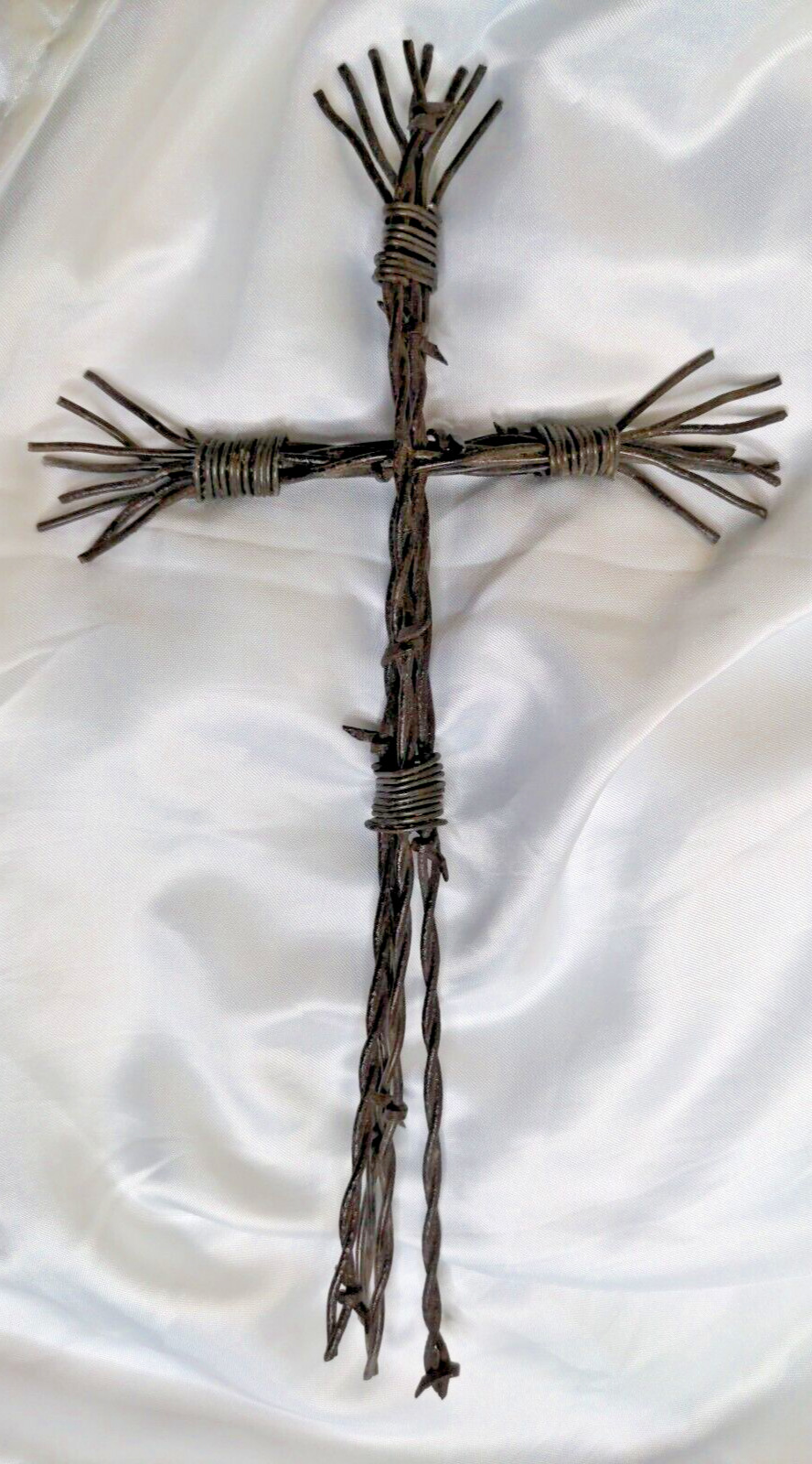 Vintage Barbed Wire Rustic Western Country Farmhouse Decor Christian Cross