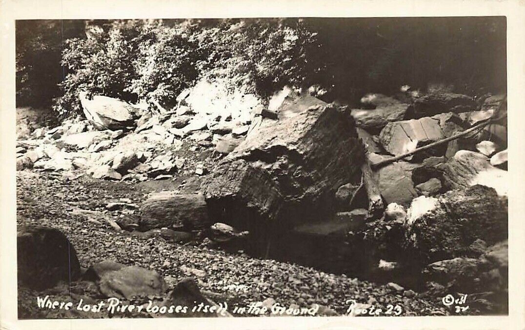 Vintage RPPC Lost River Enters Ground Goes Underground Route 23 Real Photo  P231