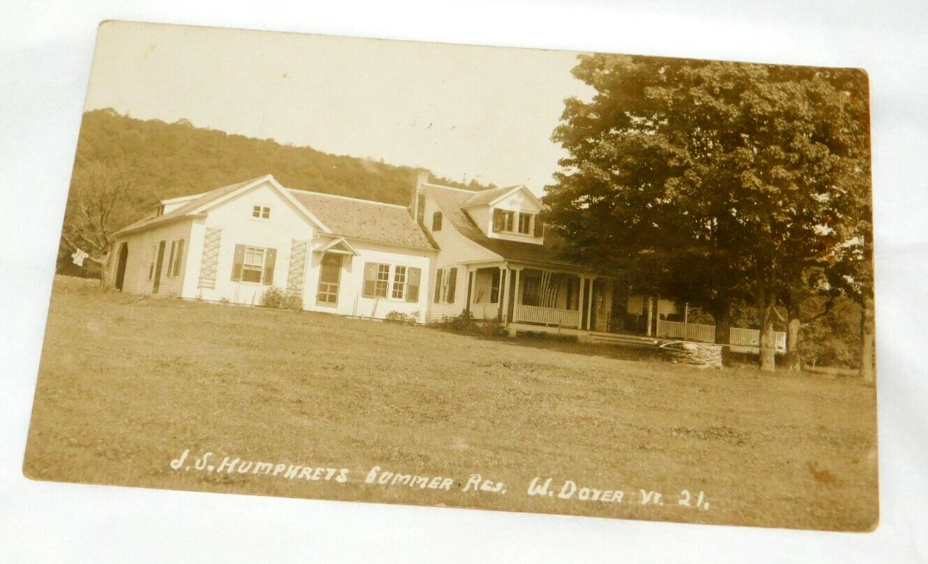 RPPC West Dover Vermont J.S. Humphrey\'s Residence Photo Postcard