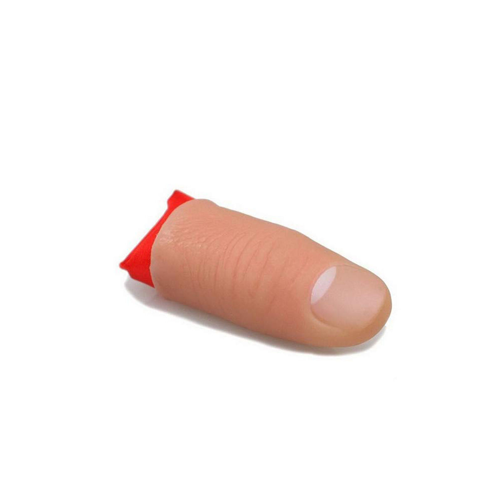 1X Thumb Tip Finger Fake Thumb Close Up Prop Prank Trick Stage Prop With Silk