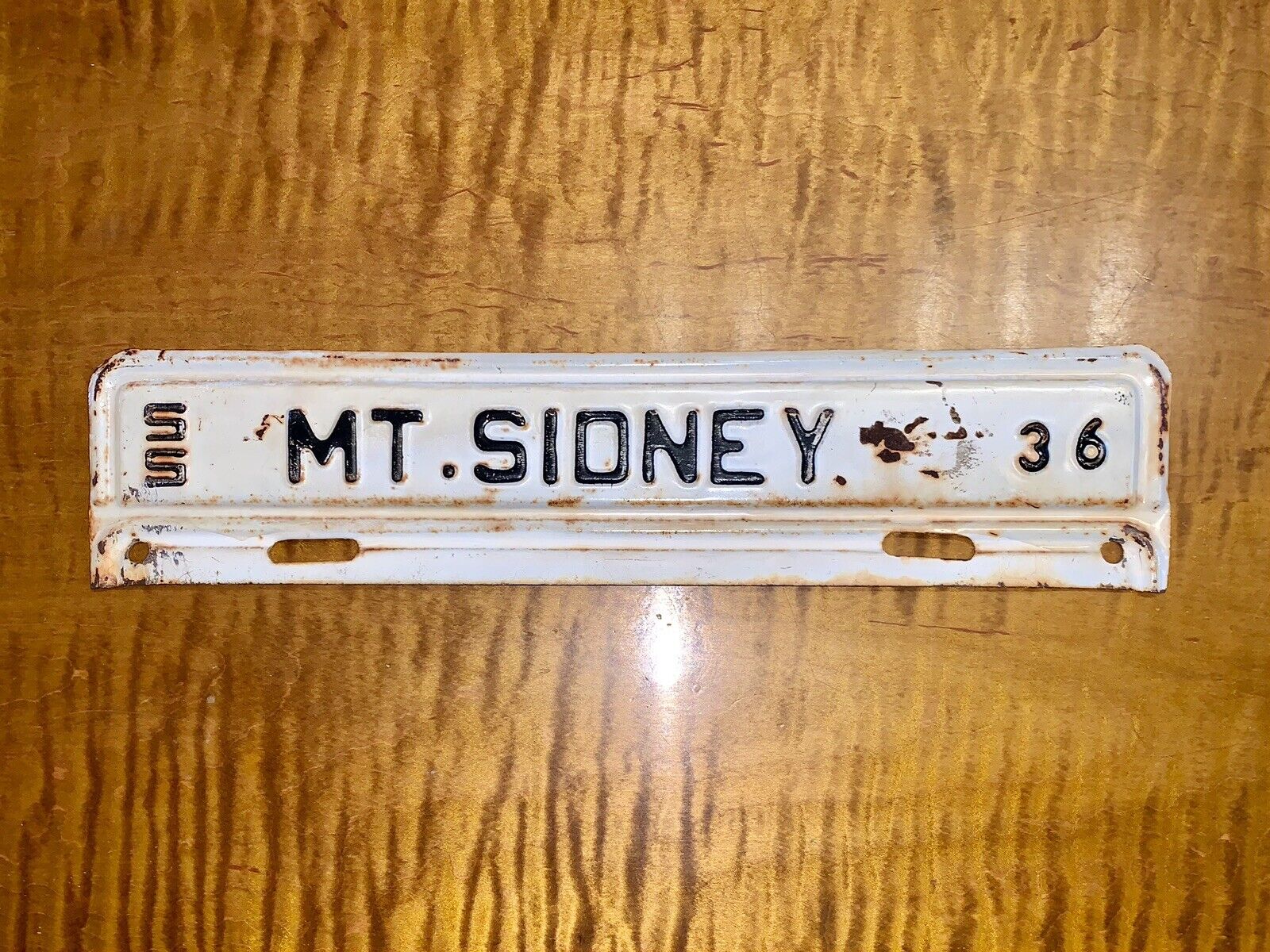 1955 Mount Mt. Sidney Virginia Va License Plate Town Tag Topper-Augusta County
