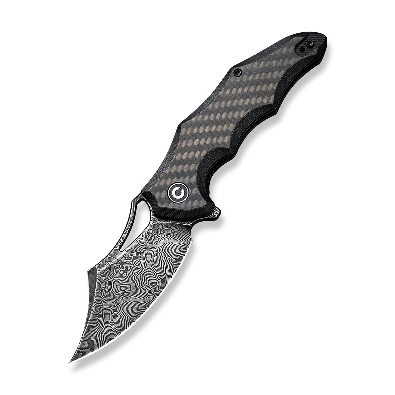 CIVIVI Knives Chiro C23046-DS1 Carbon Fiber Black G10 Damascus Pocket Knife
