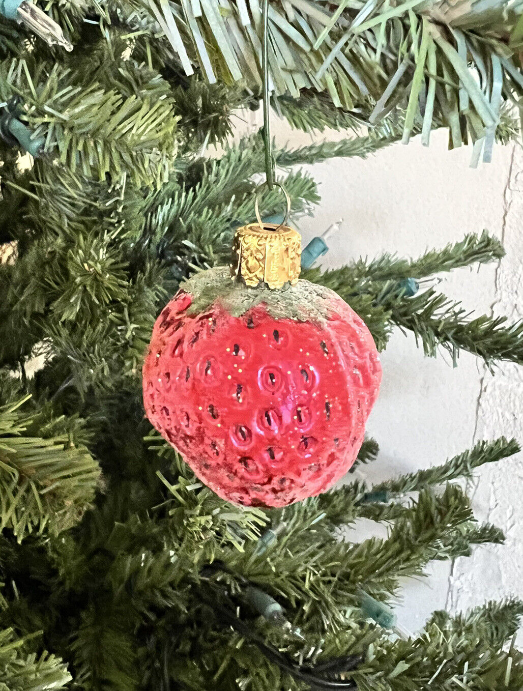 Vintage Christborn Strawberry Christmas Ornament Fruit