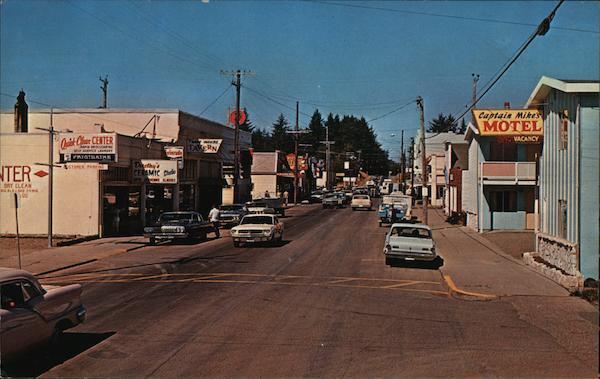 Ilwaco,WA Street View Pacific County Washington Photo Neil Chrome Postcard