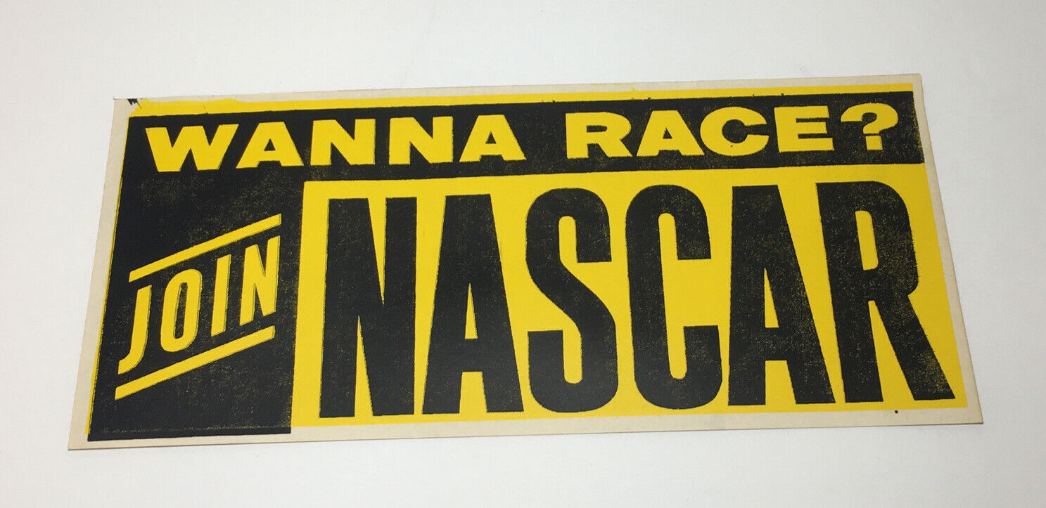 Extremely Rare Authentic Vintage 1965 NASCAR Sticker - 9” x 4”