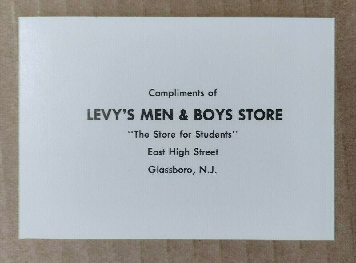 1963 Levy\'s Men & Boys Store Advertisement Glassboro, New Jersey