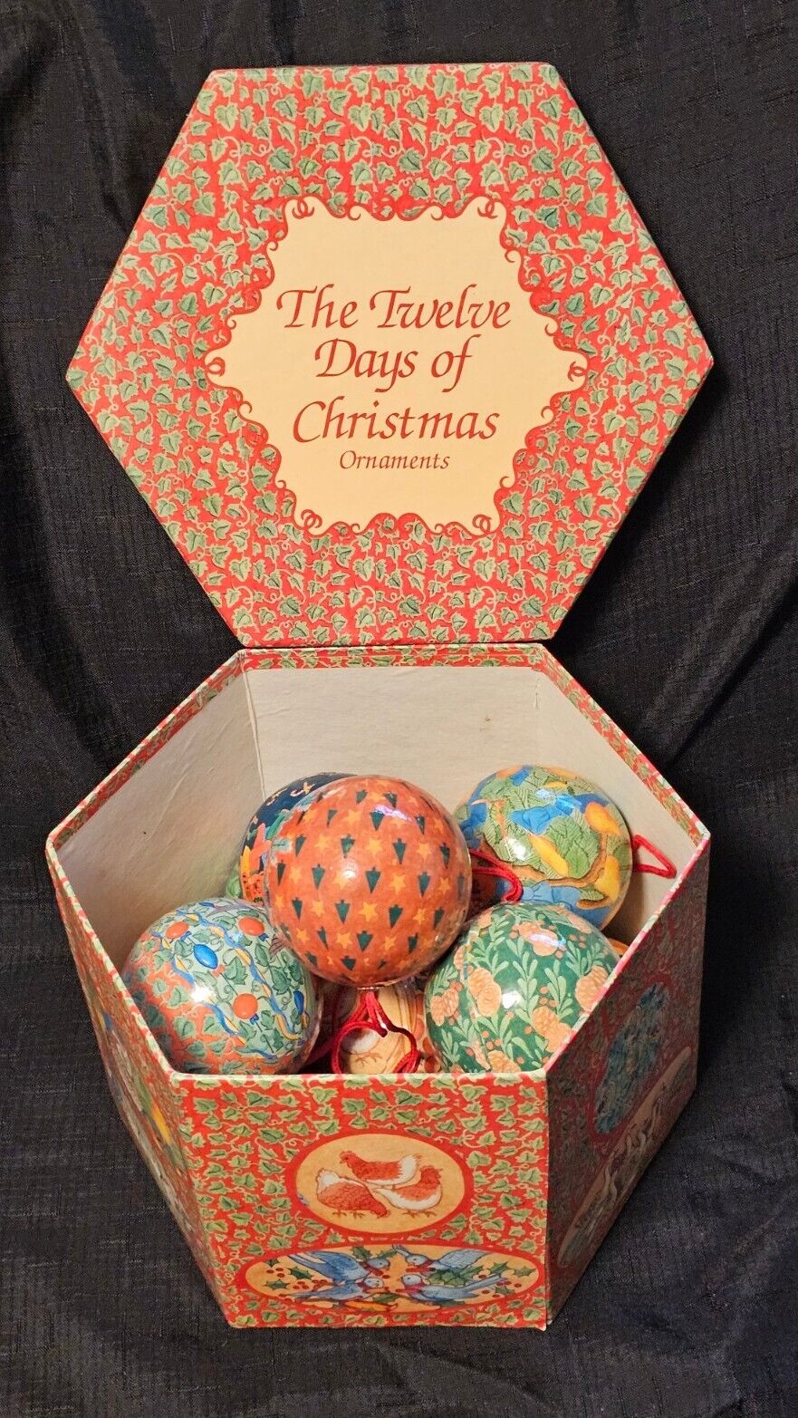 C&F Enterprises The 12 Days Of Christmas Decoupage Ornaments Vintage