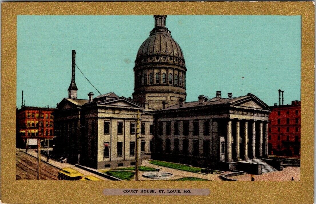 Post Card Court House St. Louis MO. Gold Frame Card 1901-1907