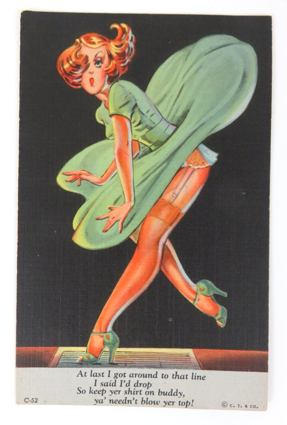 Pin Up Postcard C.T. Modern Girl Comics C-52 Curt Teich & Company