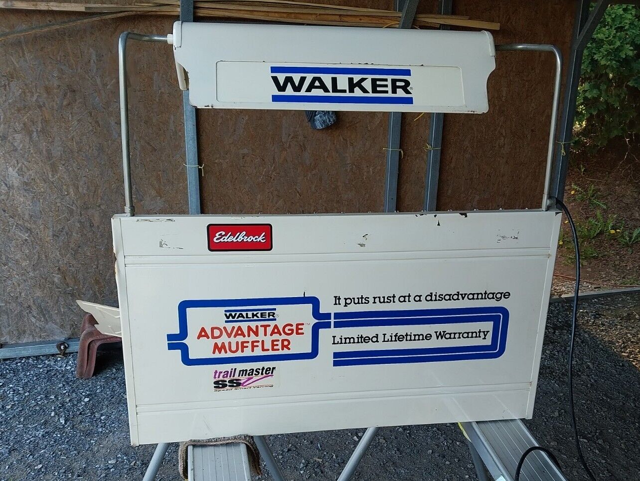Vintage Large Walker Muffler LIGHTED Parts Book DISPLAY - GAS SIGN GULF SINCLAIR