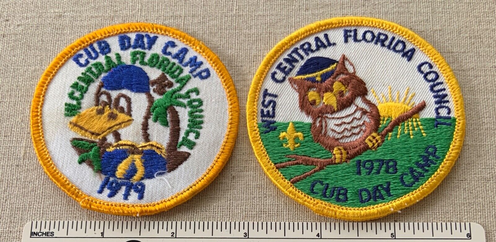 1978 & \'79 WEST CENTRAL FLORIDA COUNCIL Boy Cub Scout Day Camp PATCHES BSA FL