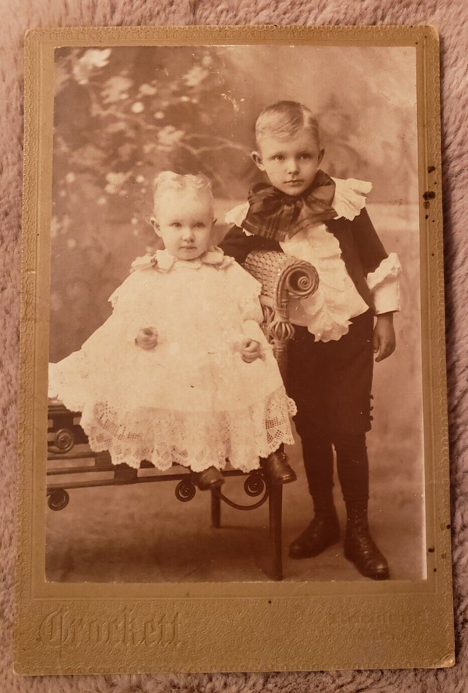 Cabinet Card of Siblings From Rockford, Maine. Id- \