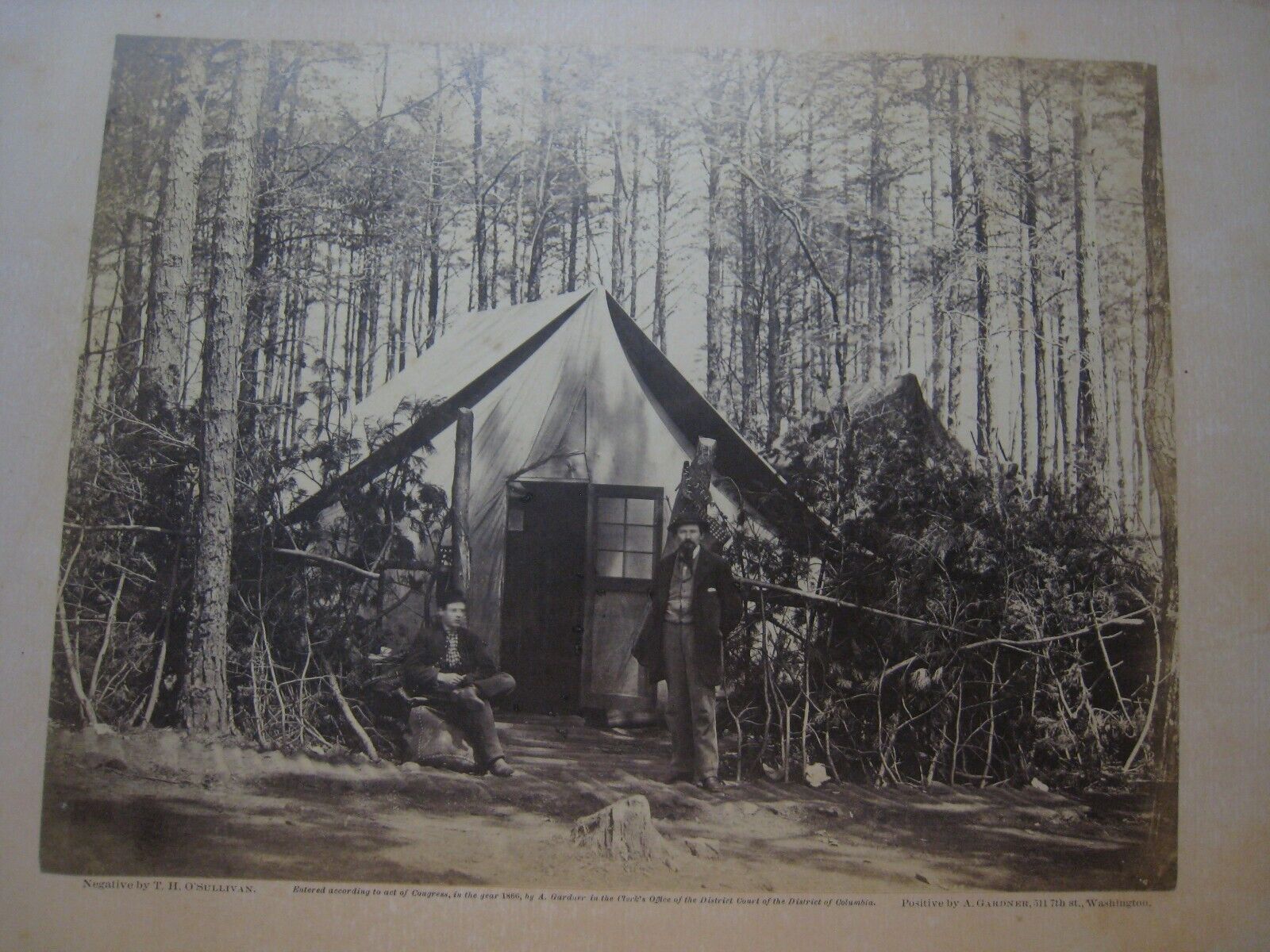 RARE Alexander Gardner CIVIL WAR Albumen Photo ... POST OFFICE, POTOMAC, 1863