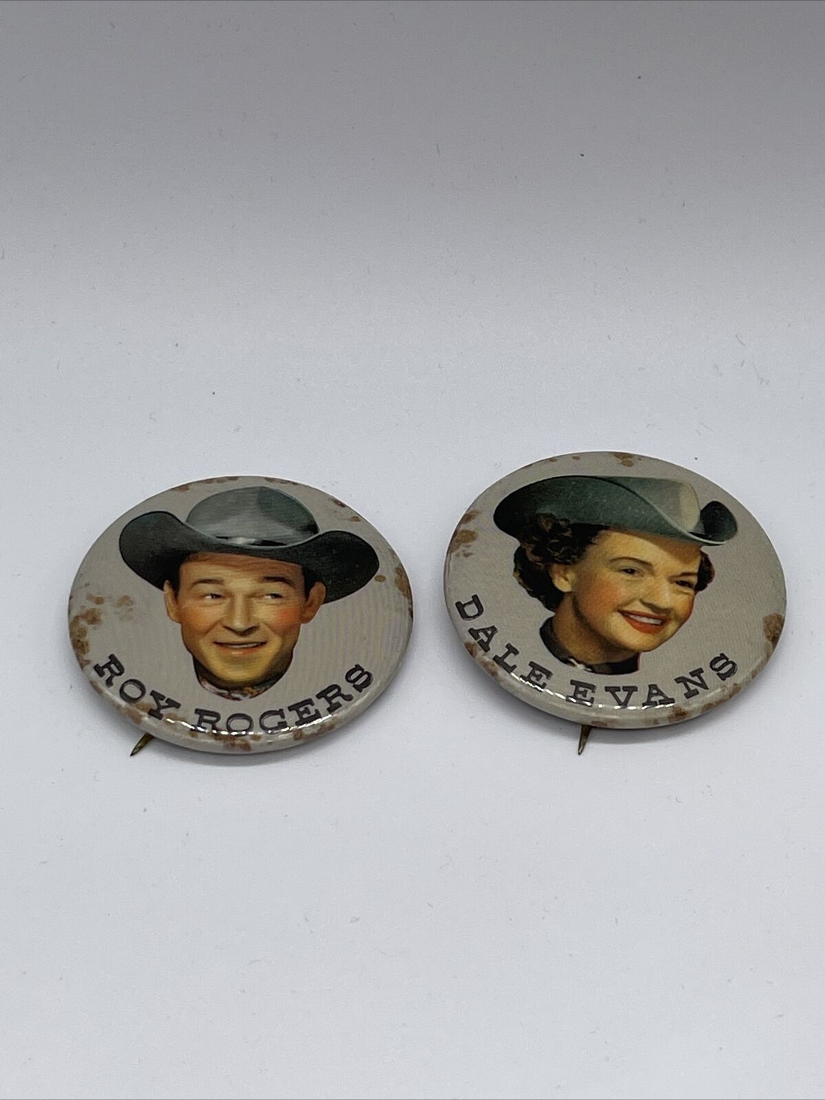 1940s-1950s Roy Rogers & Dale Evans Pinback Pin Buttons