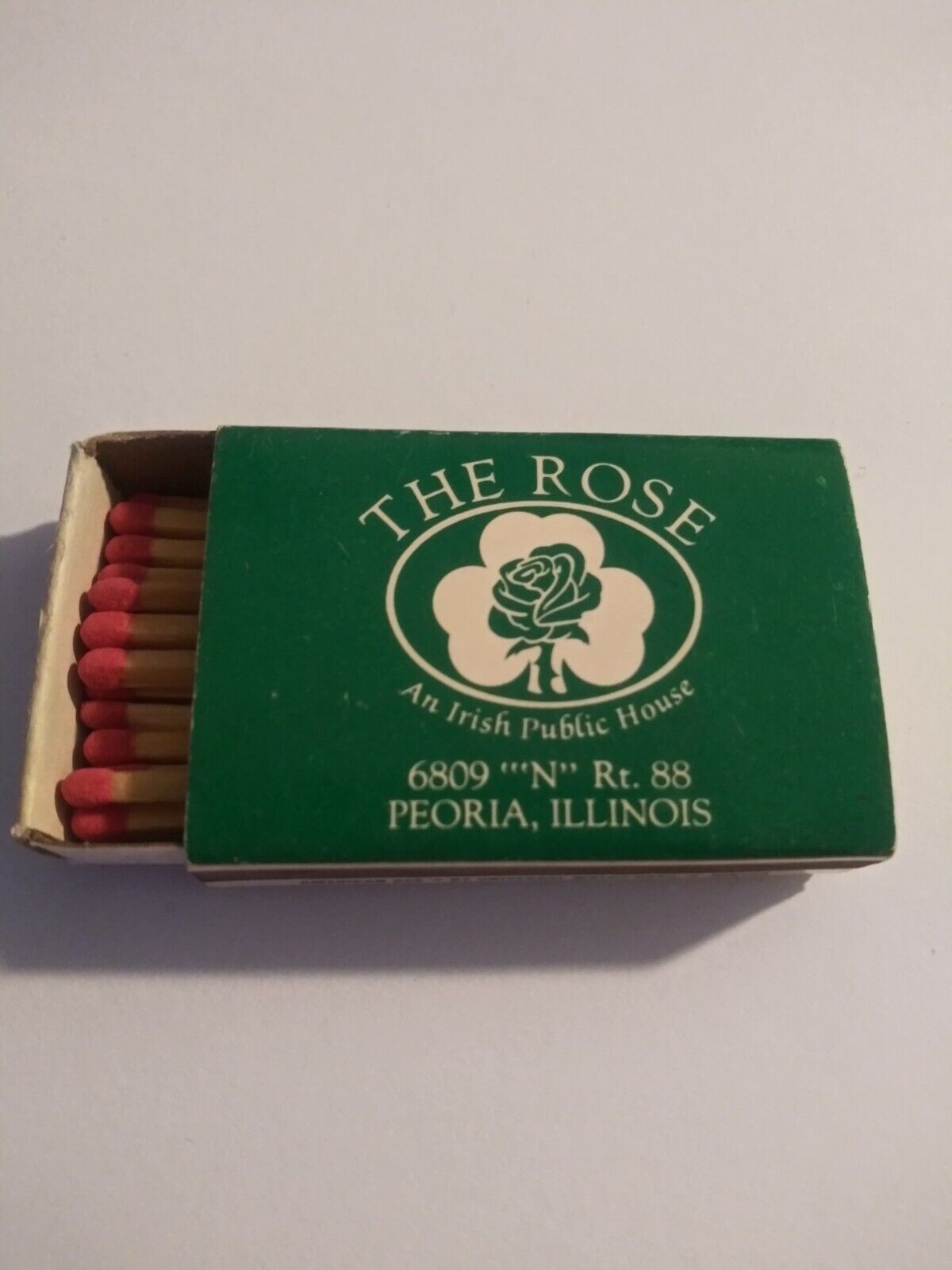 Vintage Wooden Matches From The Rose An Irish Public House Peoria Illinois