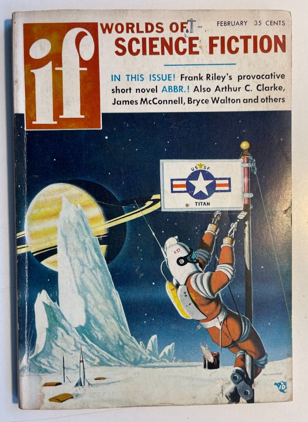 IF Worlds of SCIENCE FICTION digest Vol 7, no. 2 FEB 1957  Cover MEL HUNTER