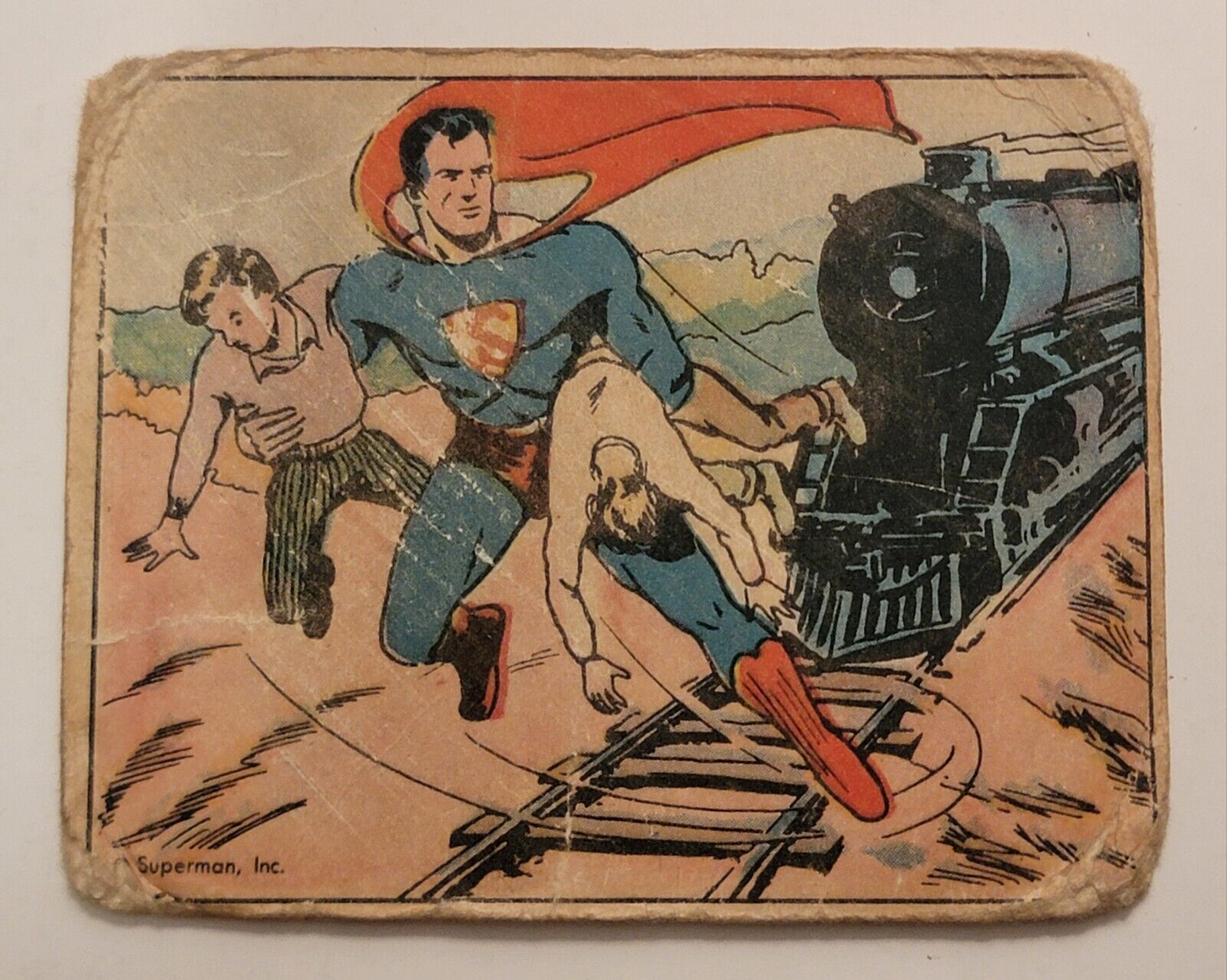 1940 SUPERMAN GUM CARD #3 From The Jaws Of Death Vintage Gum, Inc. Scarce 1.5 FR